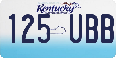 KY license plate 125UBB