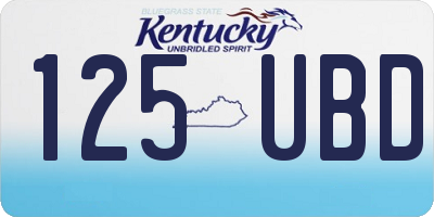 KY license plate 125UBD