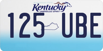 KY license plate 125UBE
