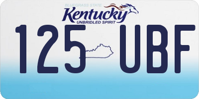 KY license plate 125UBF