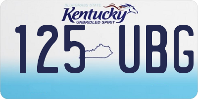 KY license plate 125UBG