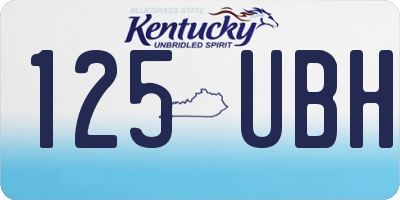 KY license plate 125UBH