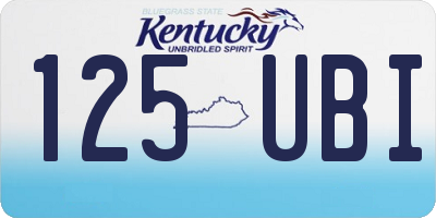 KY license plate 125UBI