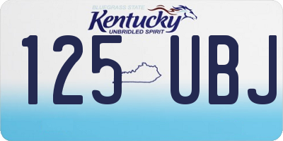 KY license plate 125UBJ