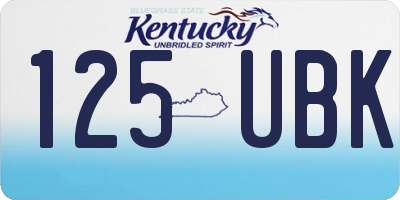 KY license plate 125UBK