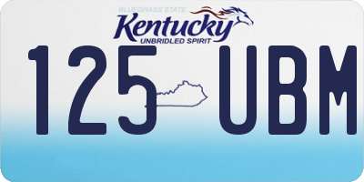 KY license plate 125UBM
