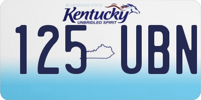 KY license plate 125UBN
