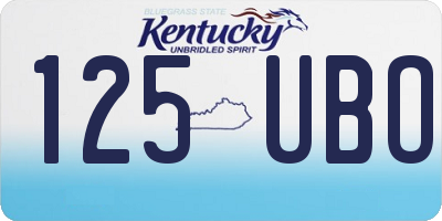 KY license plate 125UBO