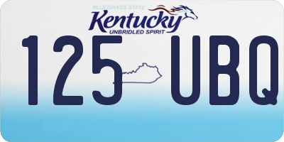KY license plate 125UBQ
