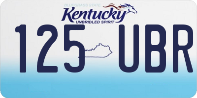 KY license plate 125UBR