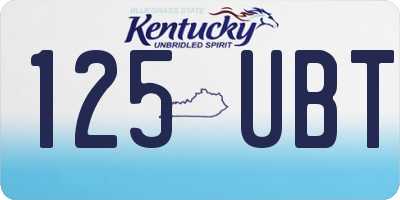 KY license plate 125UBT