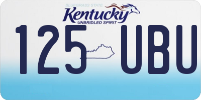 KY license plate 125UBU
