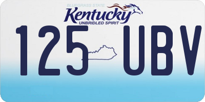 KY license plate 125UBV