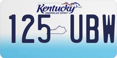 KY license plate 125UBW