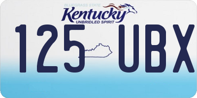 KY license plate 125UBX