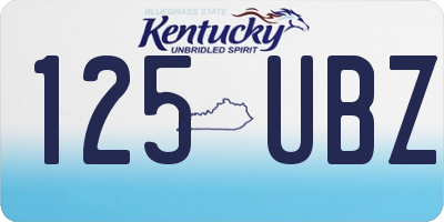 KY license plate 125UBZ