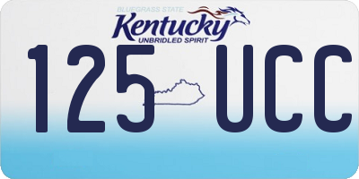 KY license plate 125UCC