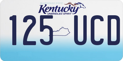 KY license plate 125UCD