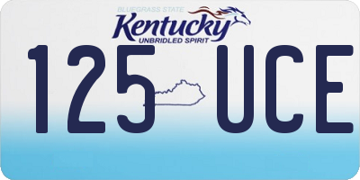KY license plate 125UCE