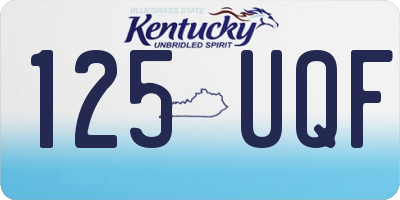 KY license plate 125UQF