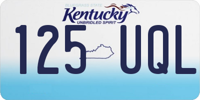 KY license plate 125UQL