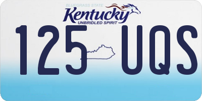 KY license plate 125UQS