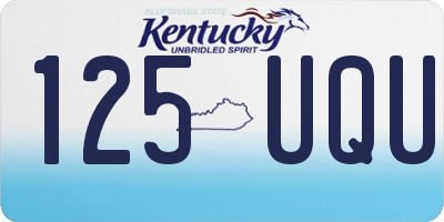 KY license plate 125UQU