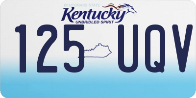KY license plate 125UQV
