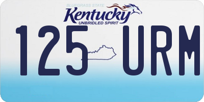 KY license plate 125URM