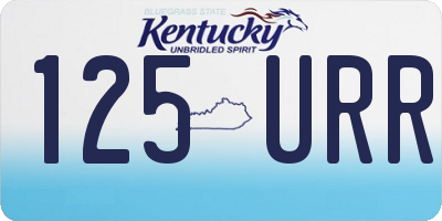 KY license plate 125URR