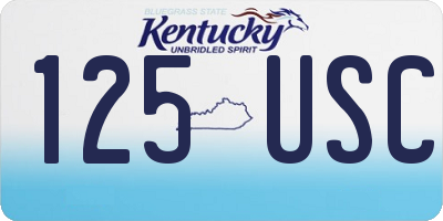 KY license plate 125USC