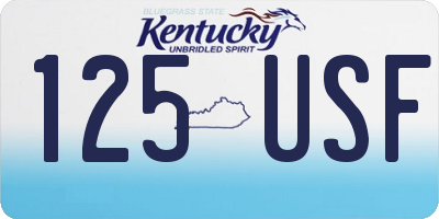 KY license plate 125USF
