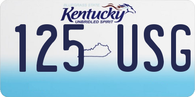 KY license plate 125USG