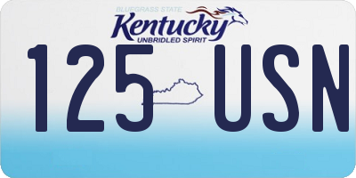 KY license plate 125USN