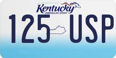 KY license plate 125USP