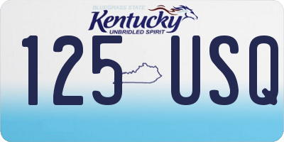 KY license plate 125USQ