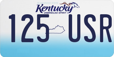 KY license plate 125USR