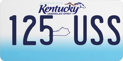 KY license plate 125USS