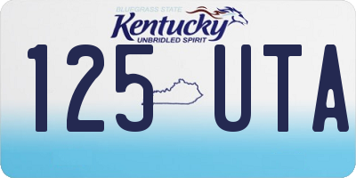 KY license plate 125UTA