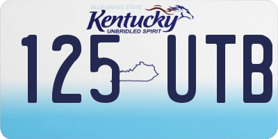KY license plate 125UTB