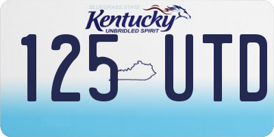 KY license plate 125UTD