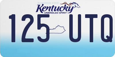 KY license plate 125UTQ