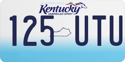 KY license plate 125UTU