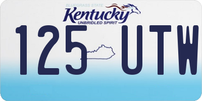 KY license plate 125UTW