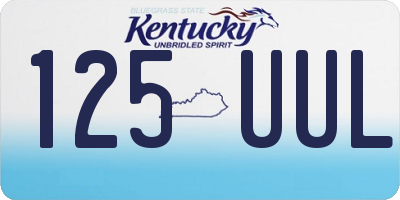 KY license plate 125UUL