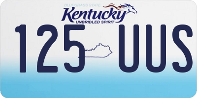 KY license plate 125UUS