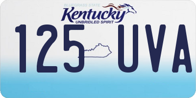 KY license plate 125UVA