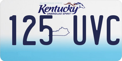 KY license plate 125UVC
