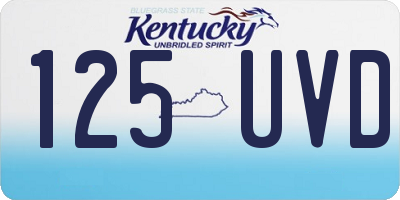 KY license plate 125UVD