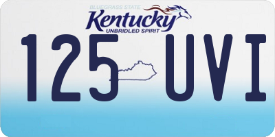 KY license plate 125UVI